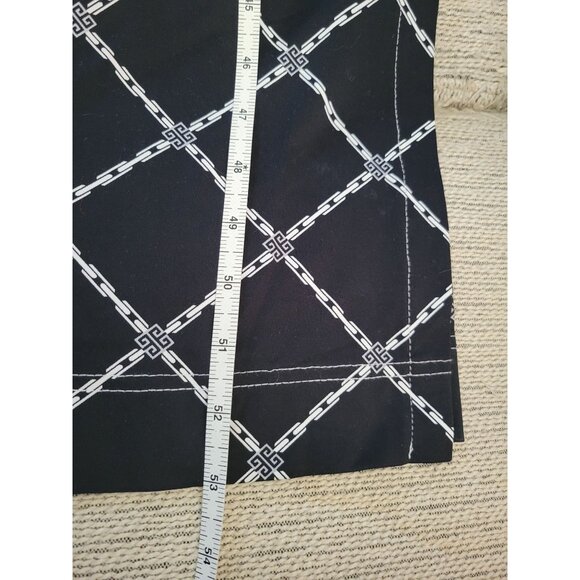 Lulu B Black White chain Print Maxi Dress Ruffled neck size XL UPF 50 Resort - Picture 10 of 10